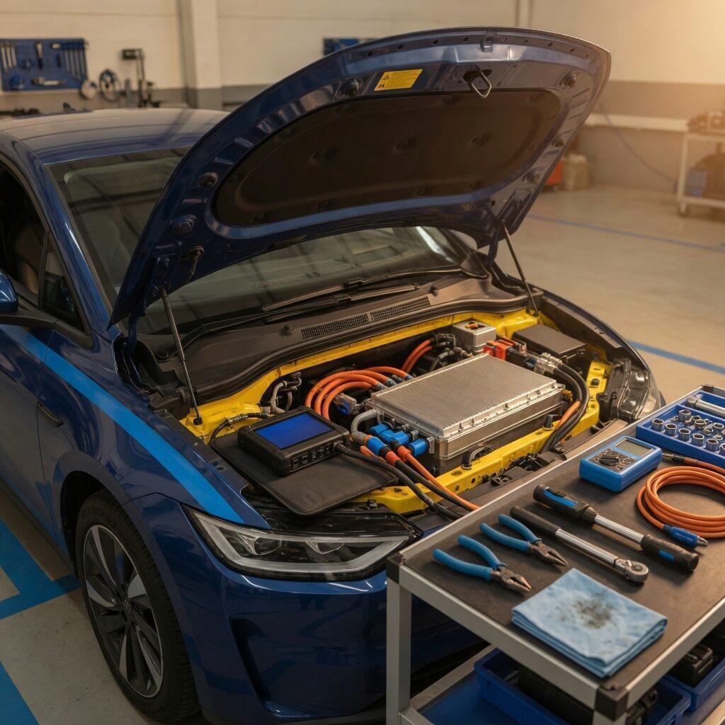 Qualität und Präzisionsarbeit in der Kfz-Werkstatt – vom Batteriecheck bis zur Reparatur – E-Auto Klinik